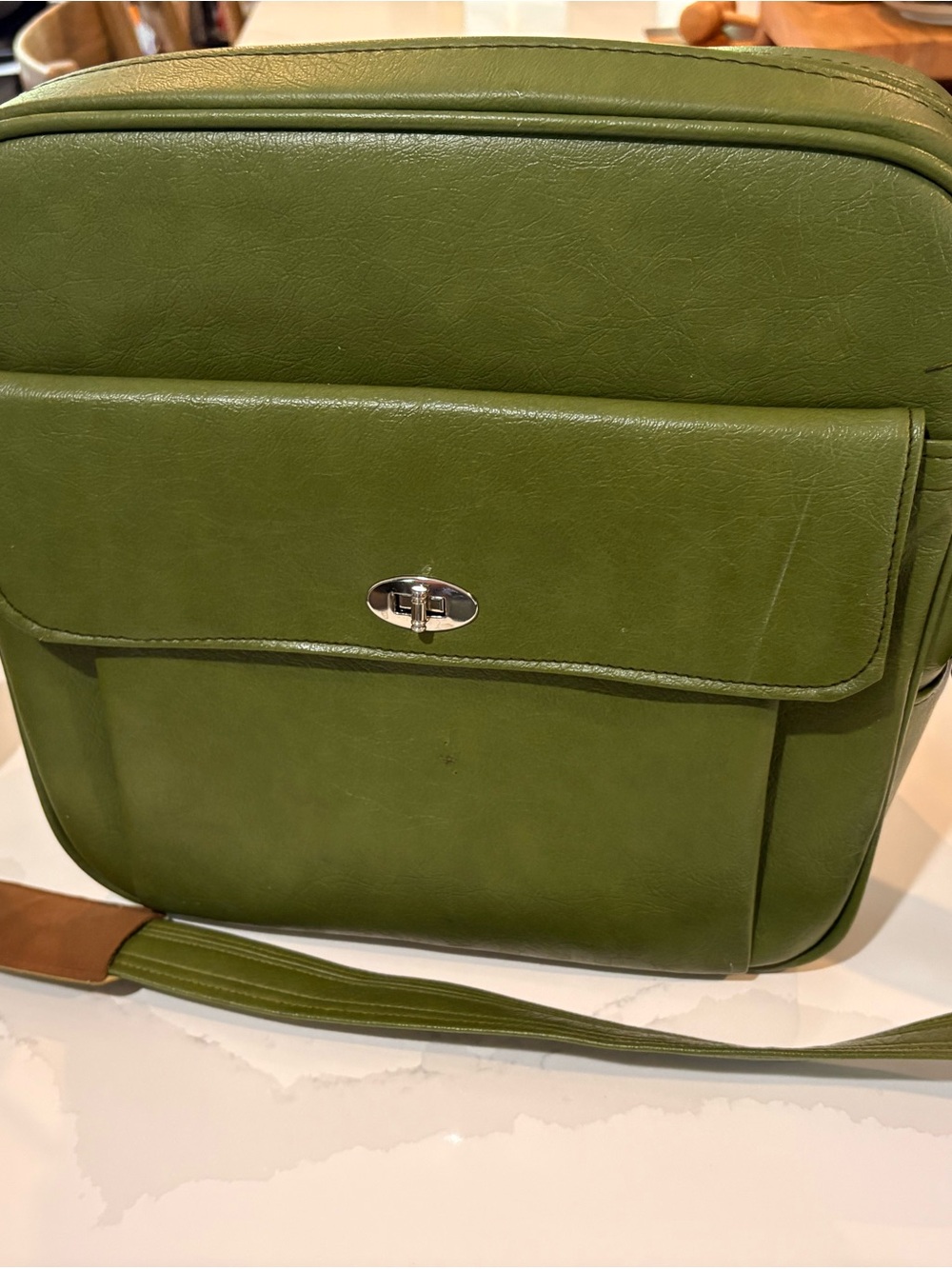 Samsonite Olive Green Travel Crossbody with Front Turn-Lock Pocket